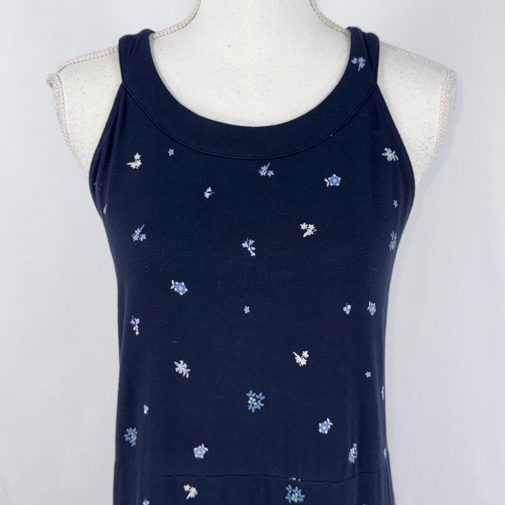 J Jill Paisley Halter Neck Maxi Dress Medium Navy Blue Resortwear - Picture 3 of 14